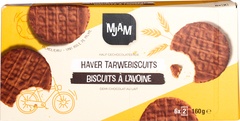 Haver tarwe biscuits met melkchocolade