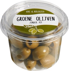 Groene olijven zonder pit vers