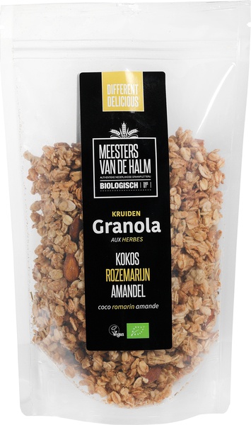 Granola kokos, rozemarijn, amandelen