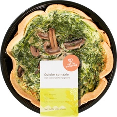 Quiche spinazie-kastanjechampignons