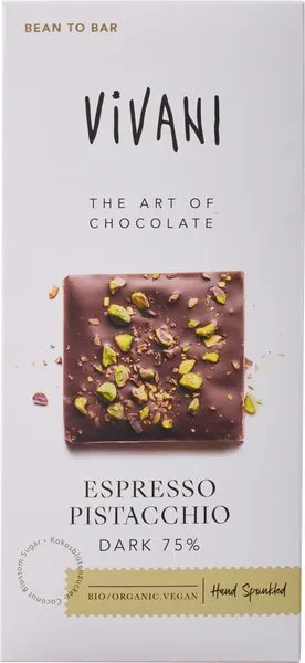 Chocoladereep puur espresso pistache