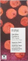 Chocolate bar superior dark cranberry 70% cacao